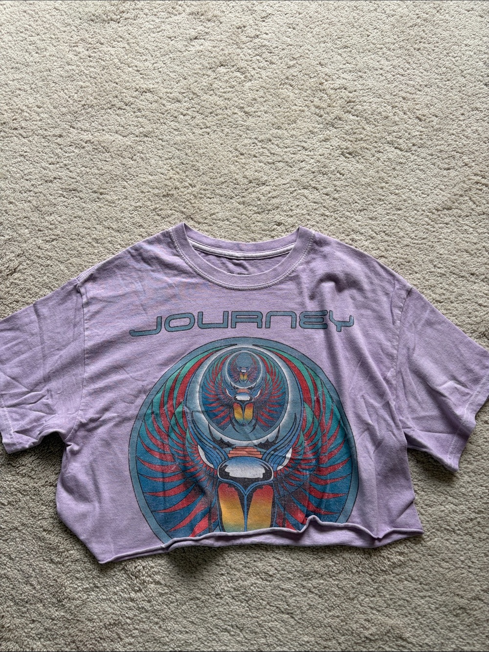 Journey Graphic Lilac Crop Tee - Band Logo